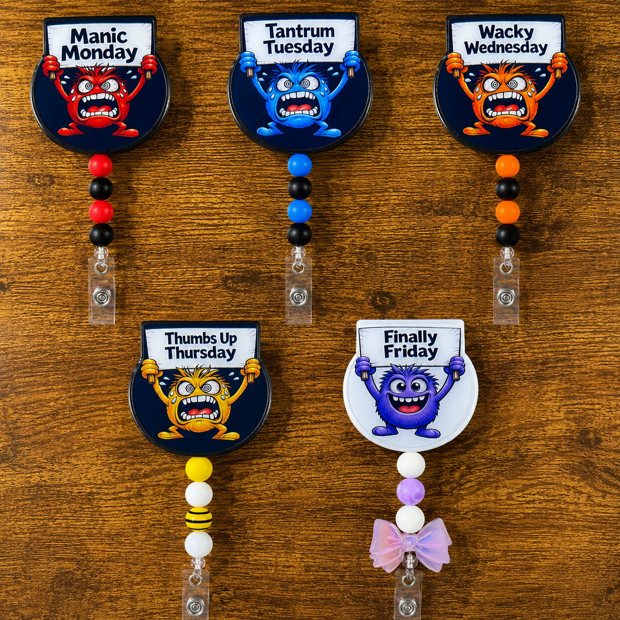 A New day a New Beaded Badge, Set of 5
