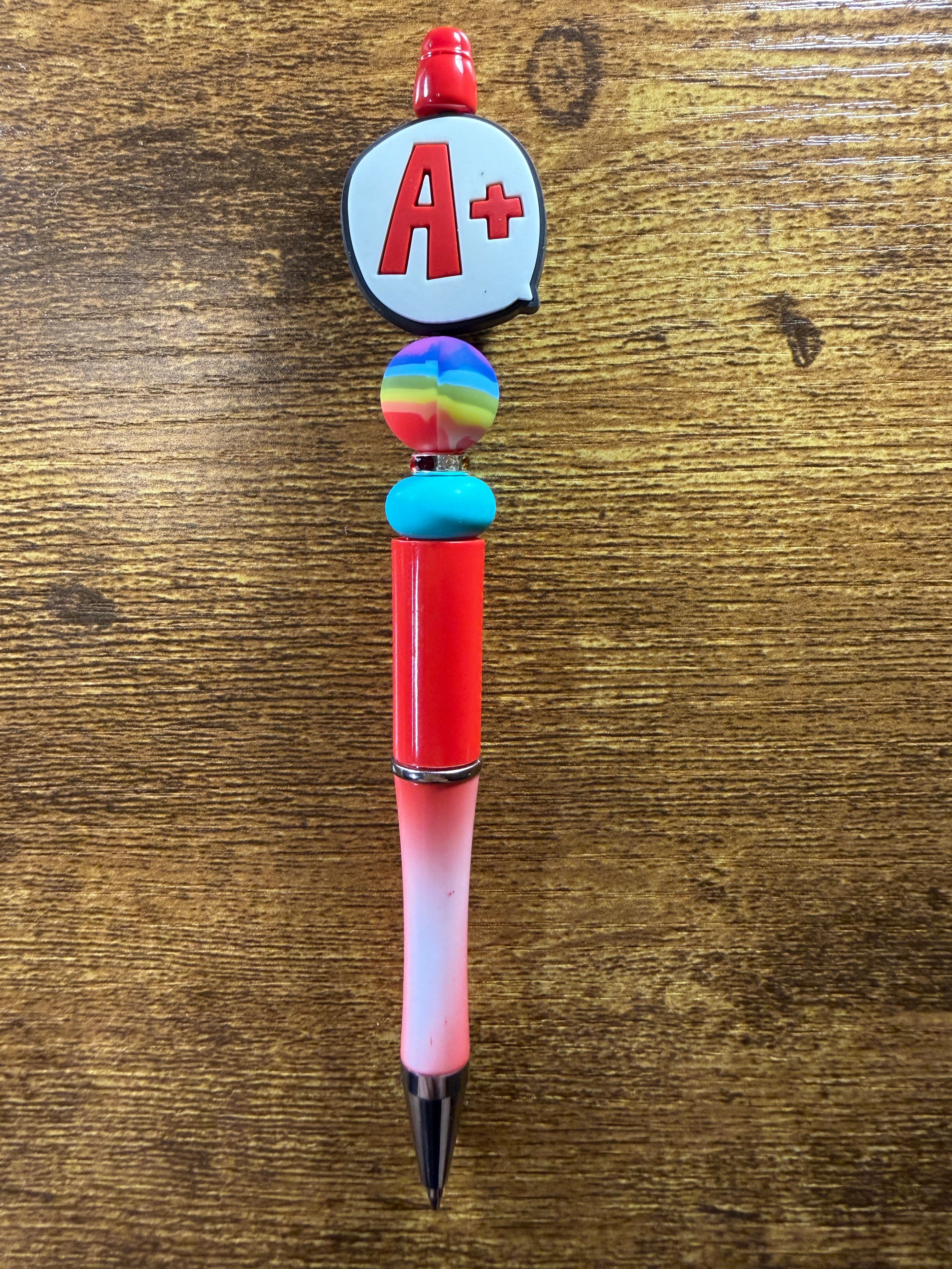 "A+" Beaded Pen