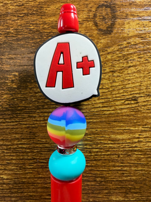 "A+" Beaded Pen