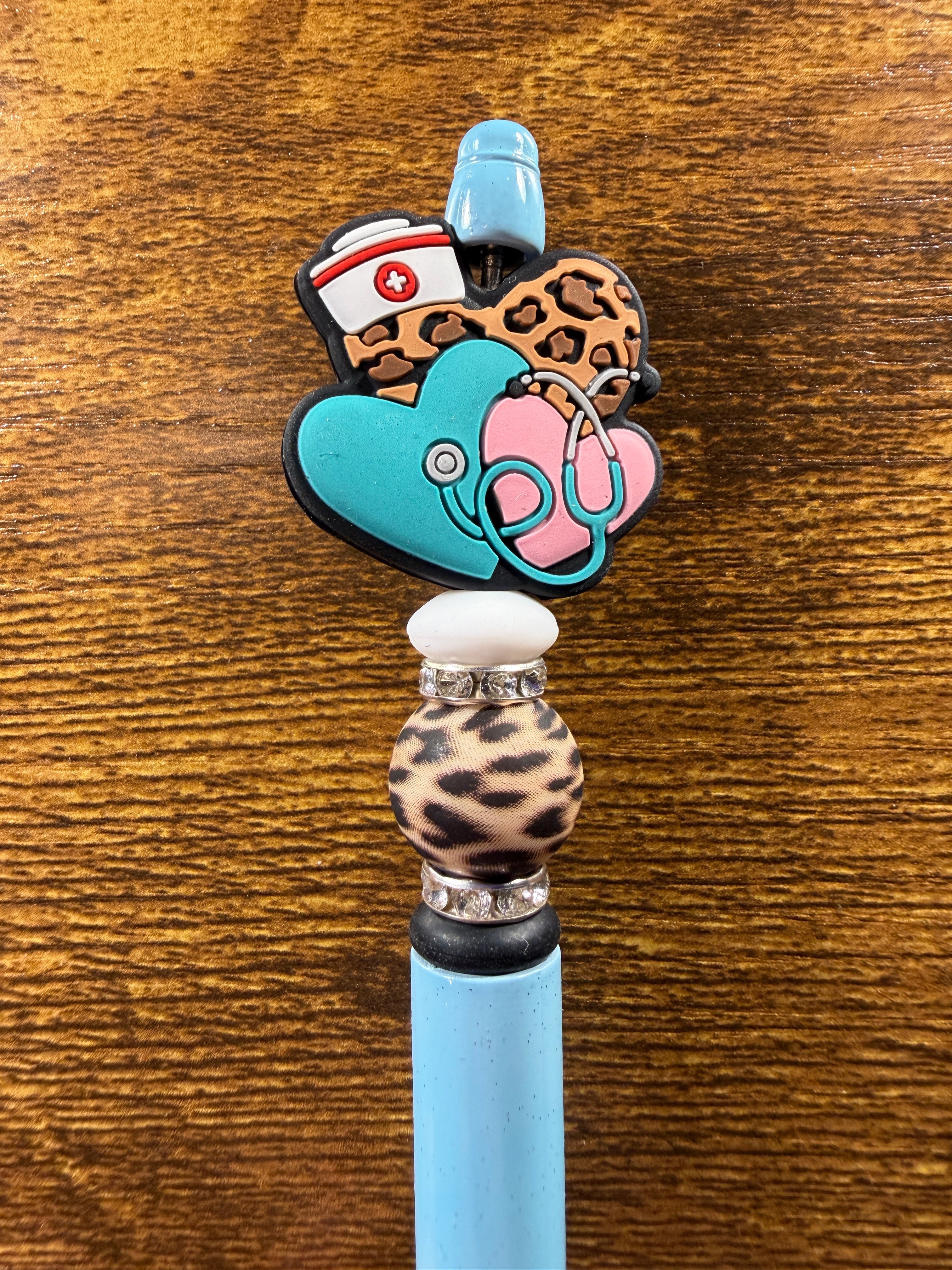 "Leopard Print Nurse" Beaded Pen