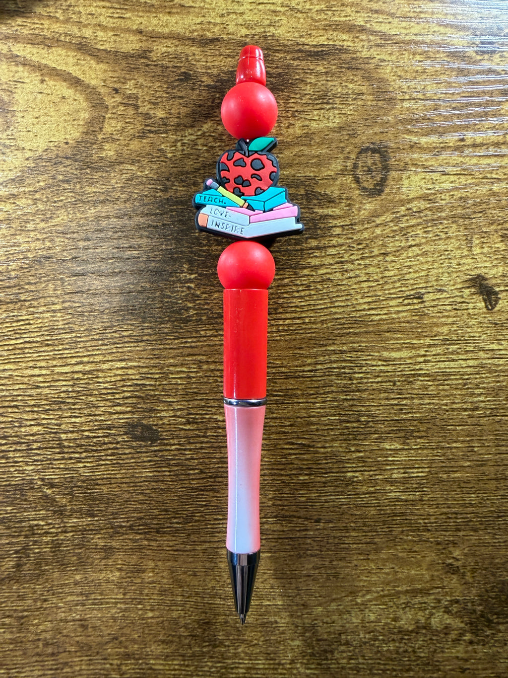 "An Apple for Teacher" Beaded Pen