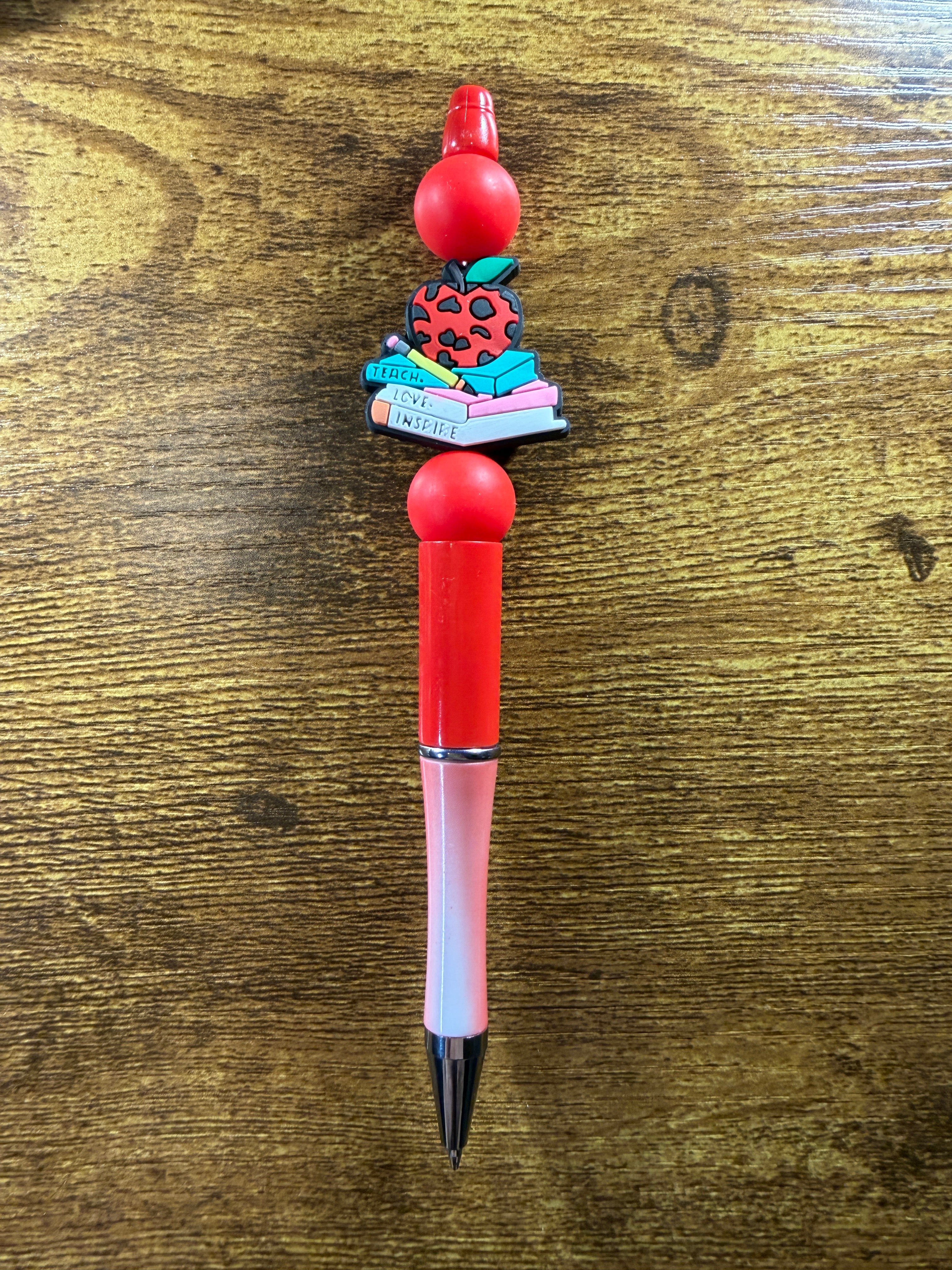 "An Apple for Teacher" Beaded Pen
