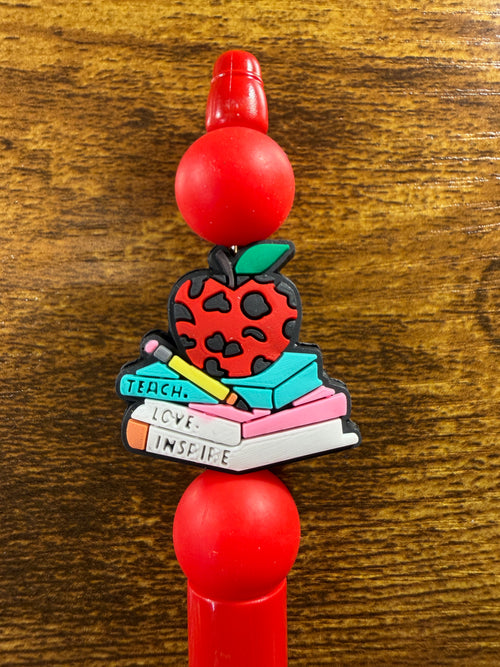 "An Apple for Teacher" Beaded Pen