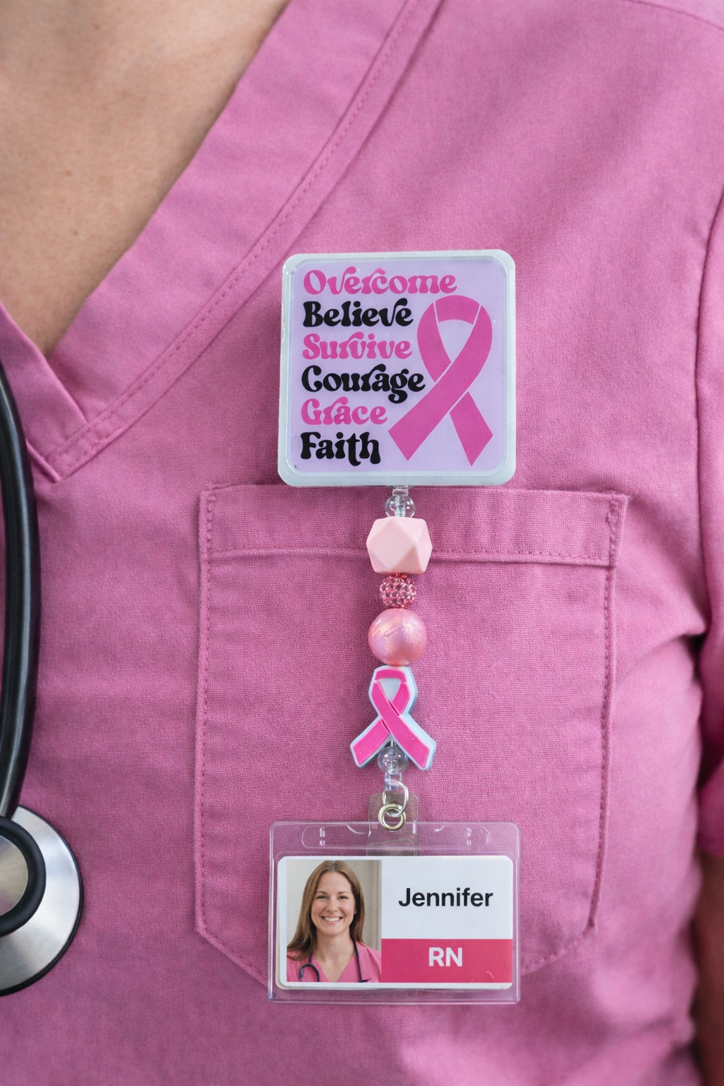 "Overcome Breast Cancer" Beaded