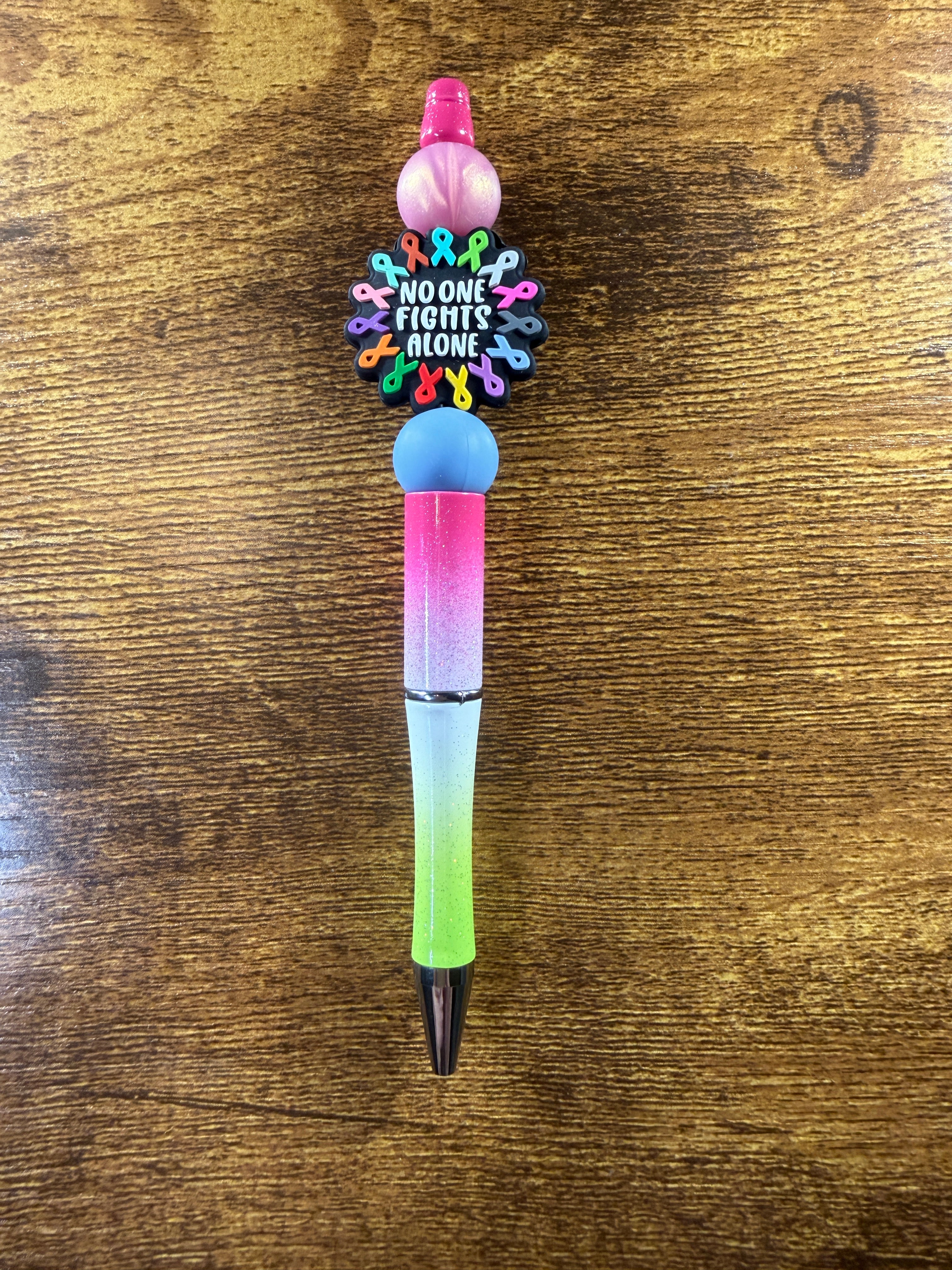 "No One Fights Alone" Beaded Pen