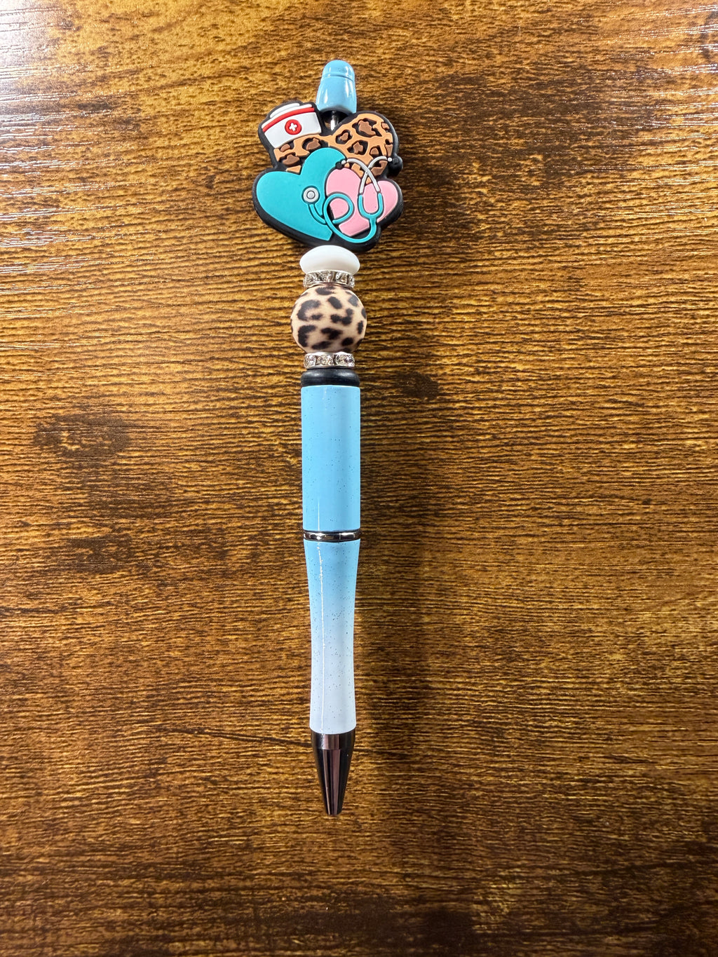 "Leopard Print Nurse" Beaded Pen