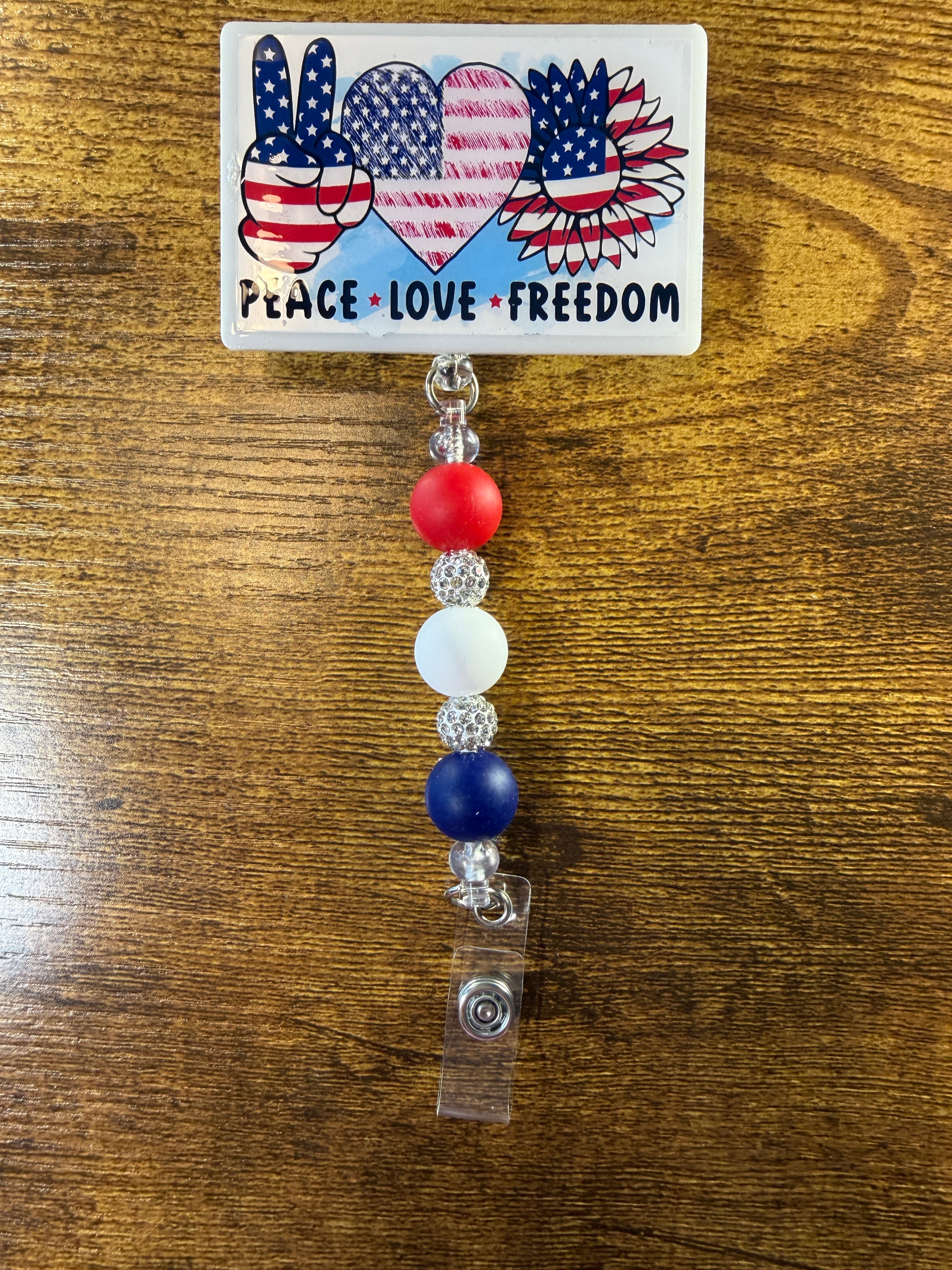 "Peace, Love, Freedom" Beaded