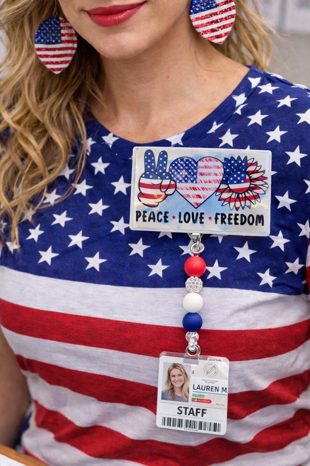 "Peace, Love, Freedom" Beaded