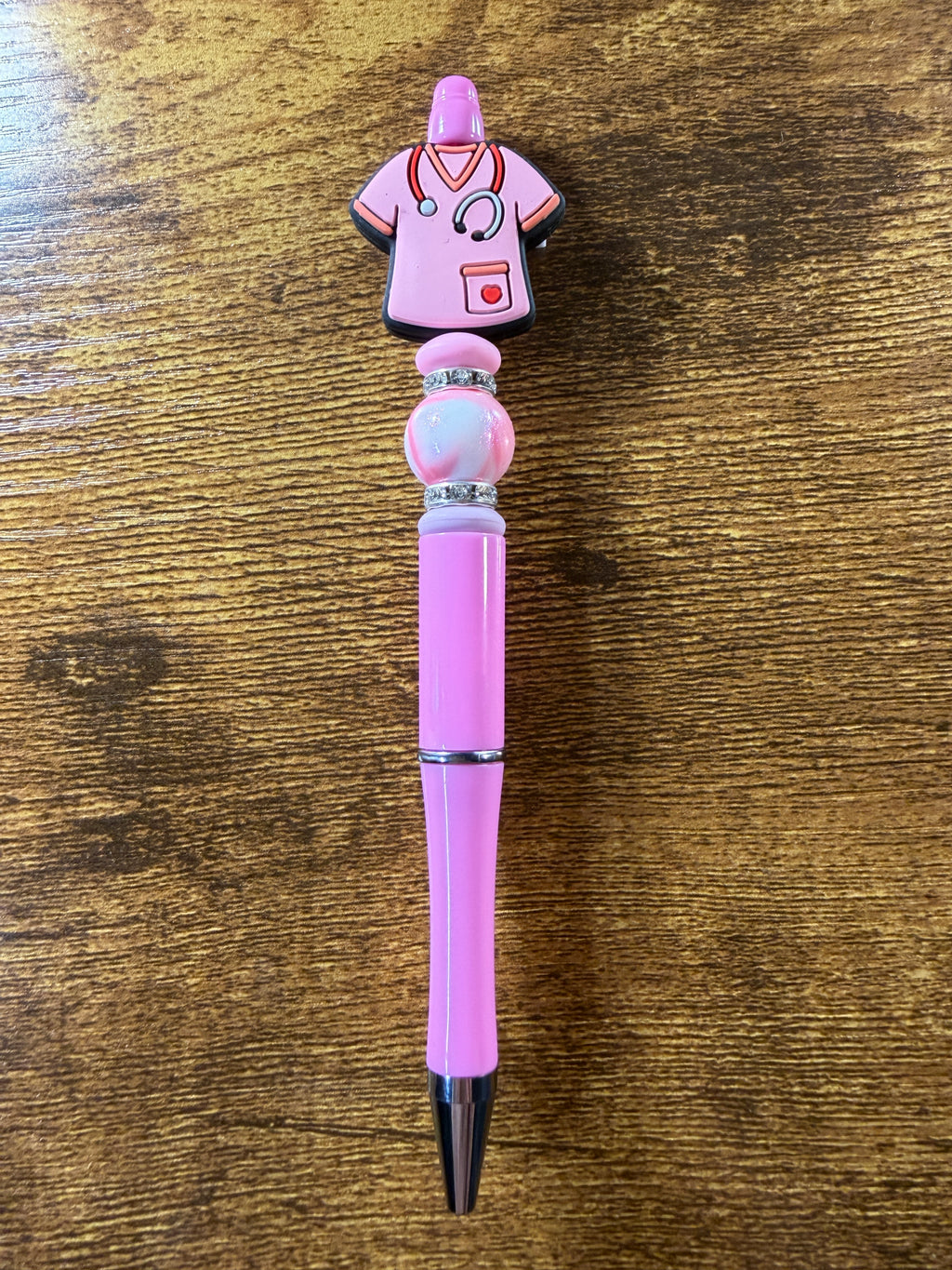 "Pink Scrub Top" Beaded Pen