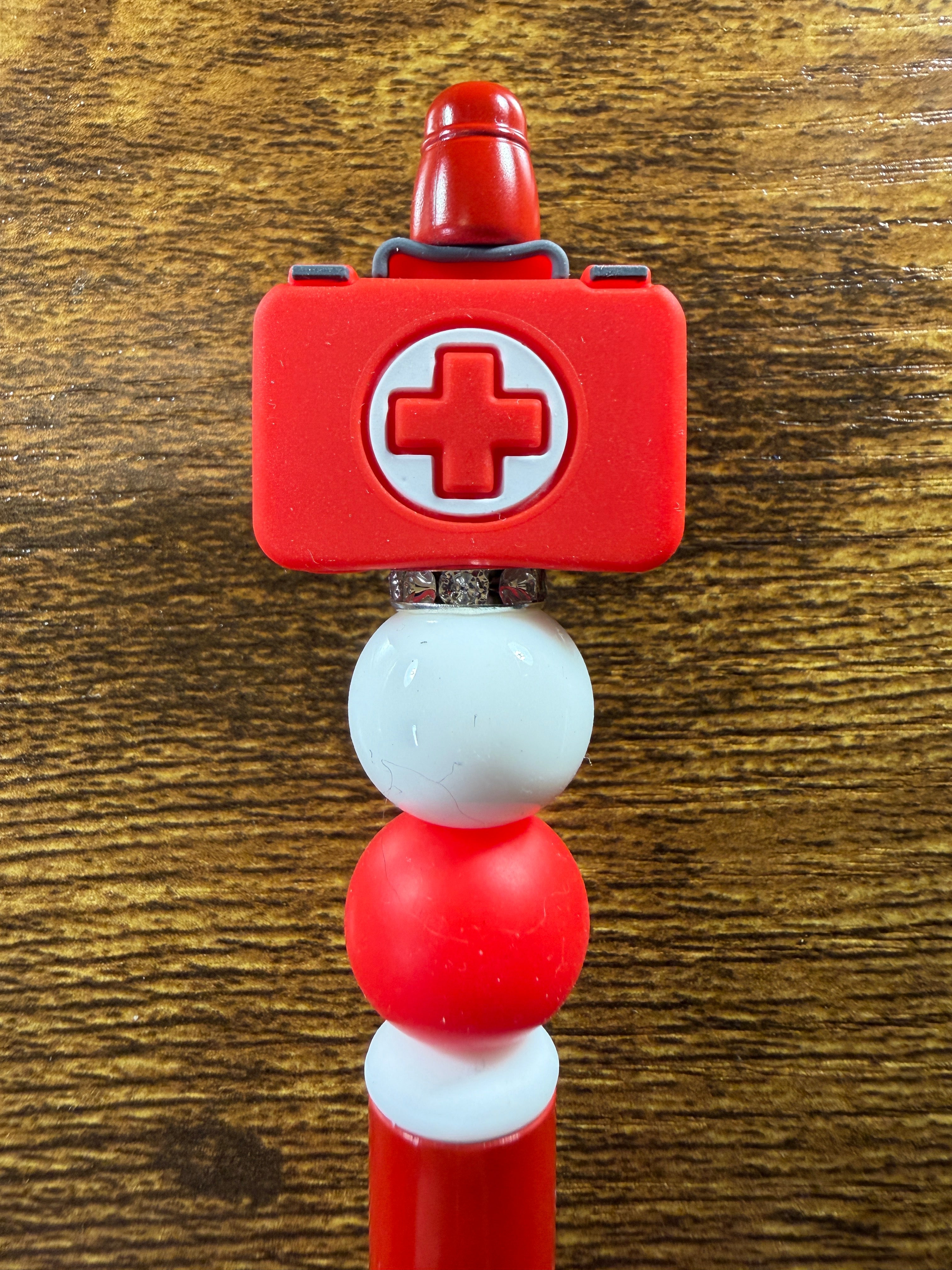 "Red Medical Bag" Beaded Pen