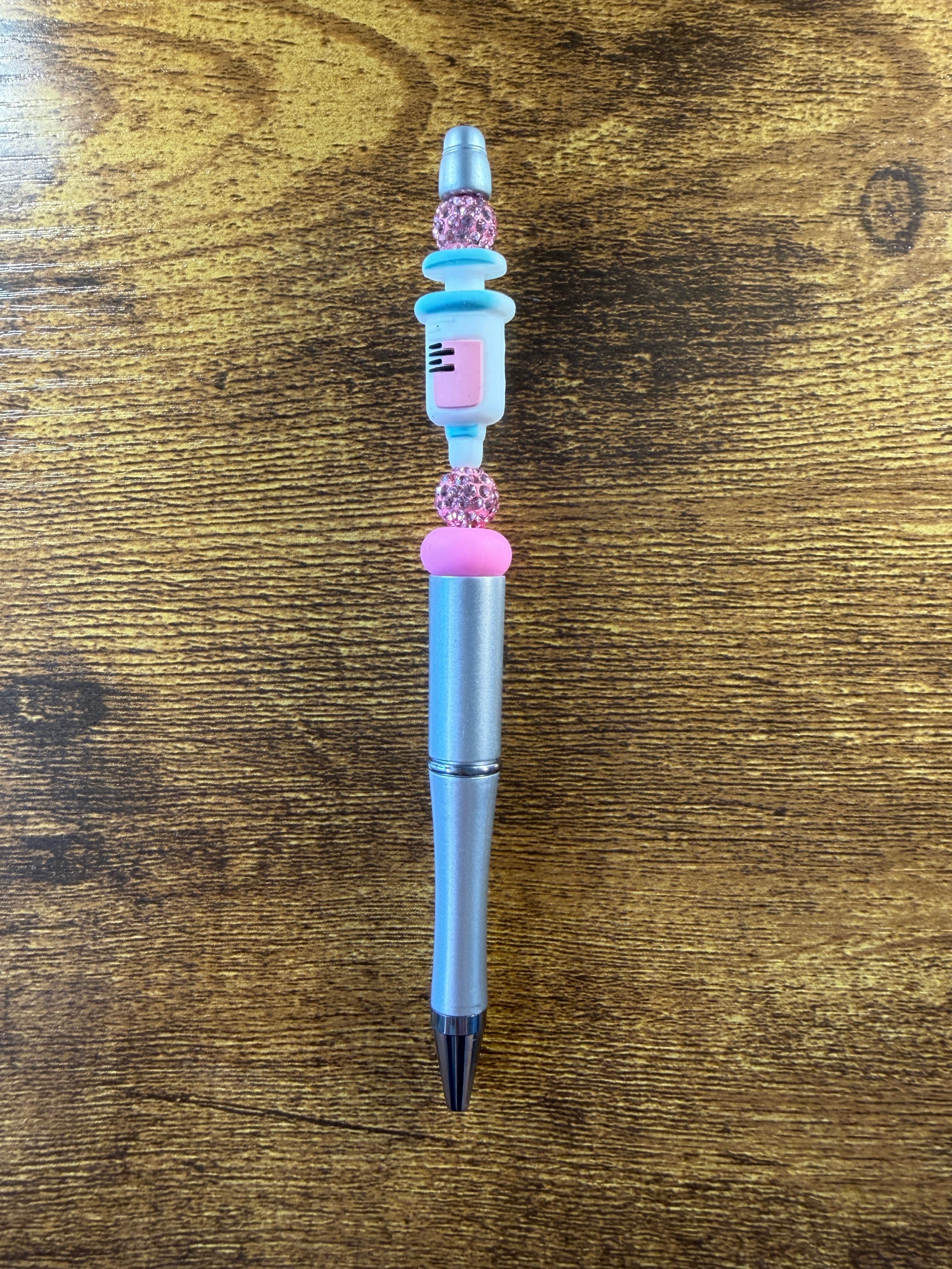 "Silver Syringe" Beaded Pen