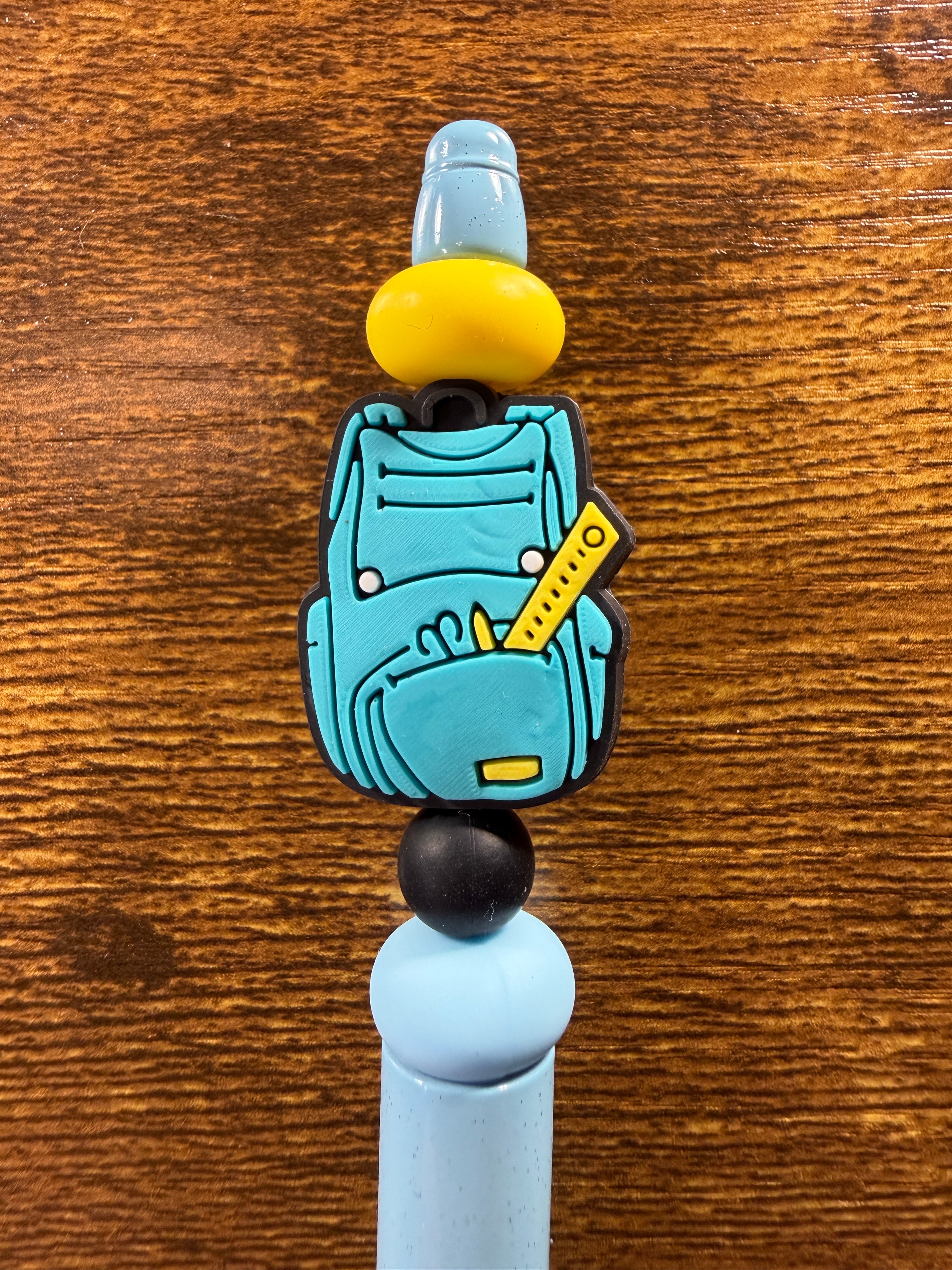 "Teal Backpack" Beaded Pen