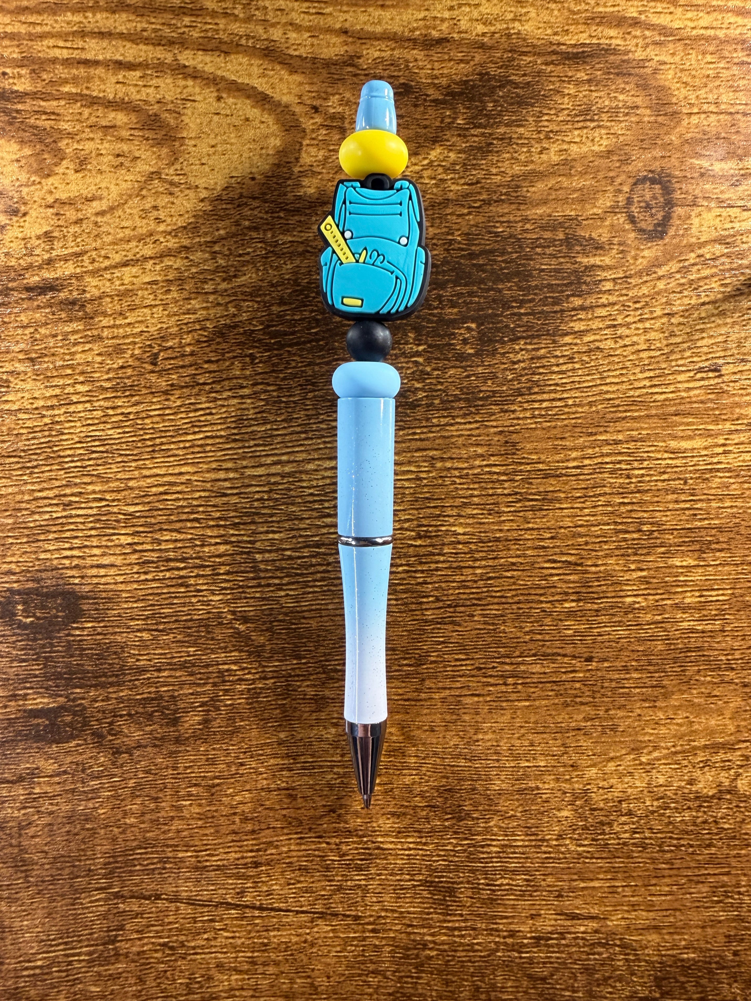 "Teal Backpack" Beaded Pen